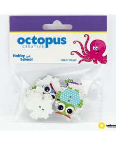 OCTOPUS Dekorativne sove od drveta 32x32mm 8kom unl-0877 - 26266