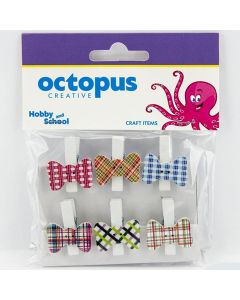OCTOPUS Dekorativne štipaljke mašne od drveta 8 x 35mm 6 kom unl-0884 - 26273-1