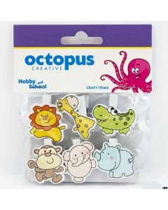 OCTOPUS Dekorativne štipaljke životinje od drveta 8 x 35 mm 6 kom unl-0886 - 26275