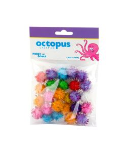 OCTOPUS Dekorativne pom pom loptice gliter 20mm 25kom unl-0903 octopus - 26292