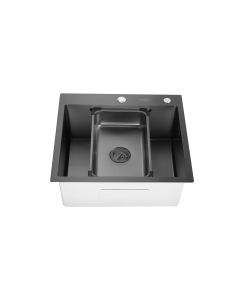 SANDONNA Inox sudopera sa dozerom i korpicom 55x50cm HD5550R, crna - 2707-1-1