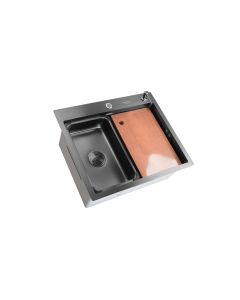 SANDONNA Inox sudopera sa dozerom, korpicom i daskom 60x50cm HD6050R, crna - 2710-1-1
