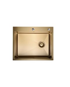 SANDONNA Inox sudopera sa dozerom, korpicom i daskom 60x50cm HD6050R, zlatna - 2711-1