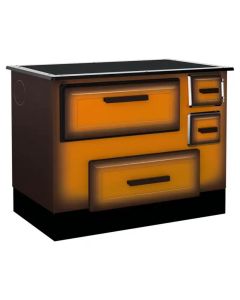 ALFA PALM Šporet na čvrsto gorivo 55 De Lux Eco R, levi, braon