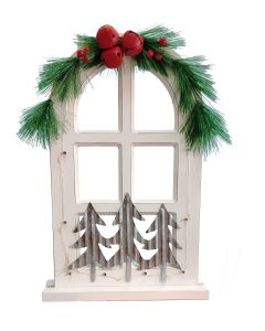 ENA Novogodišnji ukras Prozor sa lampicama Q230546, bela