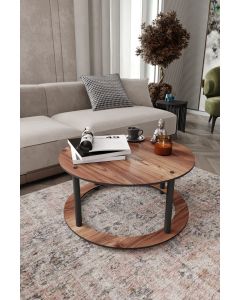 HANAH HOME Klub sto Hole Round, braon