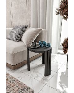 HANAH HOME Set klub stolova Lavia 3/1, crna