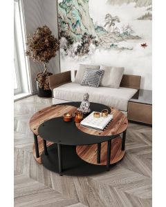 HANAH HOME Set klub stolova Yi Yang4L 70, braon/crna