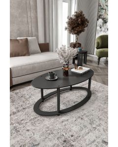 HANAH HOME Klub sto Hole Ellipse, crna