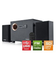 MICROLAB M105R Aktivni drveni zvucnici 2.1 10W RMS(5W, 2x2.5W) SD, USB,FM, daljinski, 3.5mm - 16998