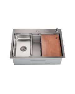 SANDONNA Inox sudopera sa korpicom, dozerom i daskom 70x50cm HD7050R, hrom - 2891-1