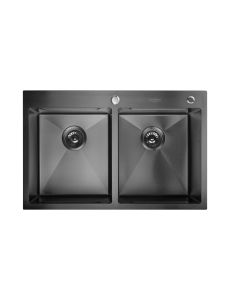 SANDONNA Dupla inox sudopera sa dozerom i oceđivačem 78x50cm HD7850DR, crna - 2894