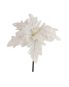 ENA Novogodišnji ukrasni cvet 26cm 24EN1919, bela