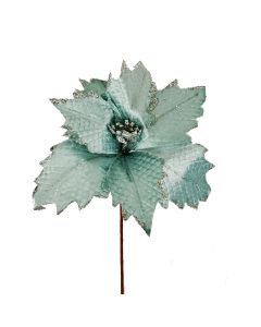 ENA Novogodišnji ukrasni cvet 26cm 24EN1920, plava