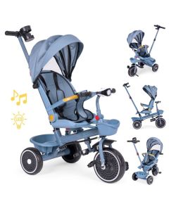 ECO TOYS Tricikl sa rotirajućim sedištem i sklopivom tendom 2u1, plava - WQL-066-18 BLUE