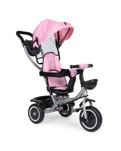 ECO TOYS Tricikl sa rotirajućim sedištem i sklopivom tendom 2u1, roze - WQL-066-52 PINK