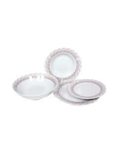 SIGMA Porcelanski servis 19/1 ZNT-2105, bela/roze