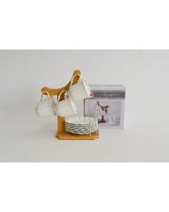 SIGMA Porcelanski set šoljica za kafu na stalku 170ml 6/1 PJ03175-L