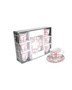 SIGMA Set za kafu 6/1 SHS crveni kvadrati - 3009527