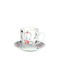 SIGMA Porcelanski set šoljica za kafu 160ml  SHS-B-7984 6/1, krug/crvena - 3009612