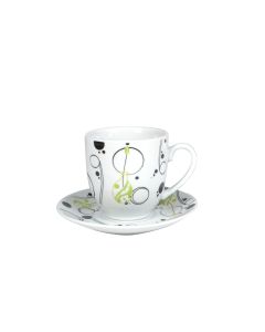SIGMA Porcelanski set šoljica za kafu 160ml SHS-B-7991 6/1, krug/zelena - 3009613