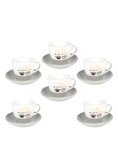 SIGMA Set porcelanskih šoljica 220ml  6/1 RXG-N22869-A, bela/siva