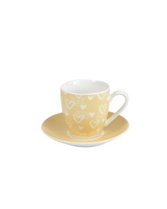 SIGMA Porcelanski set šoljica za kafu 160ml JH-ZL-160-038 6/1, srce/žuta - 3009631
