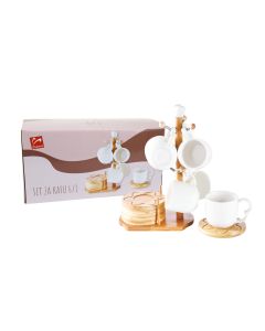 SIGMA Porcelanski set šoljica za kafu na stalku 180ml 6/1 PJ03542