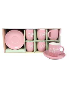SIGMA Set porcelanskih šoljica za kafu 180ml 6/1 RXG-N240760D, roze - 3009771