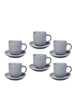 SIGMA Set porcelanskih šoljica za kafu 140ml 6/1 RXG-N250591B, siva/srebrna