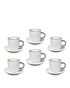 SIGMA Set porcelanskih šoljica za kafu 140ml 6/1 RXG-N250591C, bež/srebrna