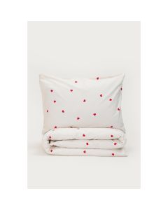 STEFAN Krevetski set štampa  200X200cm 1400 bež sa crvenim srcem