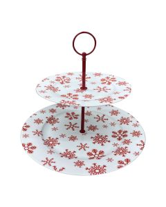 SIGMA NG porcelan etažer (beli-crvene pahuljice) - 3013243