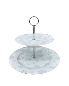 SIGMA NG porcelan etažer (beli-sive pahulhice) - 3013245