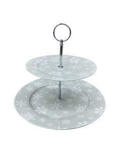 SIGMA NG porcelan etažer (sivi-bele pahulhice) - 3013246