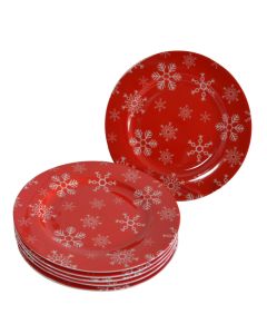 SIGMA NG porcelan set za kolače (crveni/bele pahuljice) - 3014038