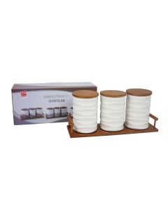 SIGMA Set kuhinjskih posuda sa postoljem 730ml 3/1 JY-240645-3, bela