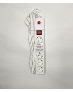 LINKOM KABL Produžni 5r/5m sa prekidačem i zaštitom 3x1.5mm beli