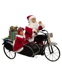 ENA Novogodišnja dekoracija sa zvukom i svetlom Deda Mraz i Baba Mrazica 25EN002