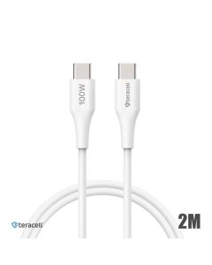 Data kabl Teracell Plus 100W PD Type C na Type C beli 2m - 224176