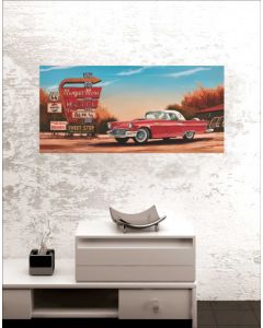 DELTA LINEA Uramljena slika Old red car route 66 No 1 30x70 cm - DL3070447