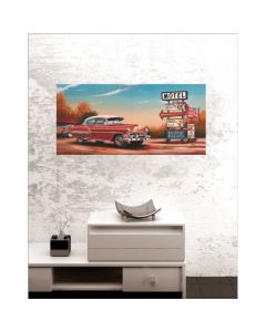 DELTA LINEA Uramljena slika Old red car route 66 No 2 30x70 cm - DL307047