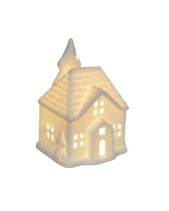 ENA Novogodišnja keramička LED kućica 7.8x10.4cm 182442