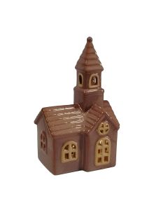 ENA Novogodišnja keramička LED kućica 15.3cm 182480, braon