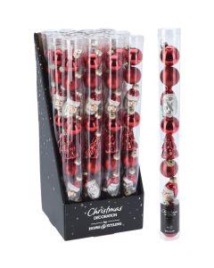 ENA Set novogodišnjih ukrasa 3cm 9/1 508946, crvena