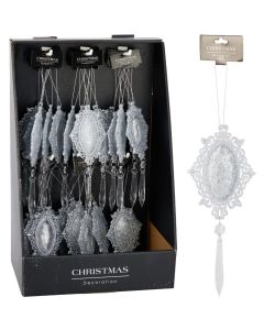 ENA Novogodišnji ukras 19cm 522228, srebrna