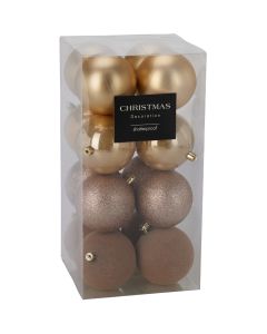 ENA Set novogodišnjih kugli 6cm 16/1 517338, zlatna