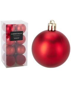 ENA Set novogodišnjih kugli 6cm 16/1 512995, crvena