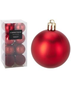 ENA Set novogodišnjih kugli 6cm 16/1 517342, tamno crvena