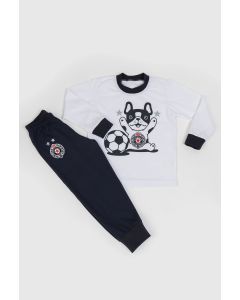 PARTIZAN Pidžama za dečake Buldog, teget/bela - 3091-buldog2